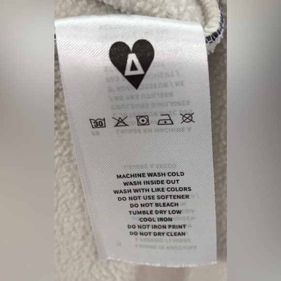 Elfric Eden Fleece Lined Hoodie Navy Blue Smiley Cloud Graphic Size S - Picture 5 of 11